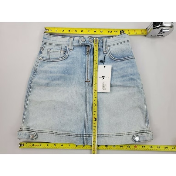 7 FOR ALL MANKIND | Light Wash Denim Mini Skirt - Picture 8 of 8